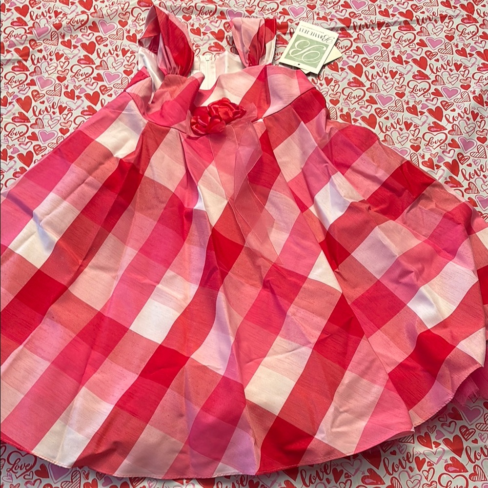Red and Pink Checkered Dress